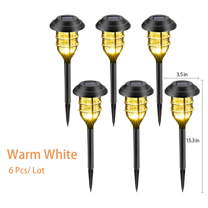 6 Pcs Solar Lights Outdoor Garden Landscape Waterproof Walkway for Patio Lawn Yard and Street Lighting