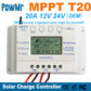 PowMr MPPT T20 Solarladeregler 12V 24V Auto MPPT+PWM 20A 260W LCD-Display Solarpanel Batterieregler Max PV 48V OEM
