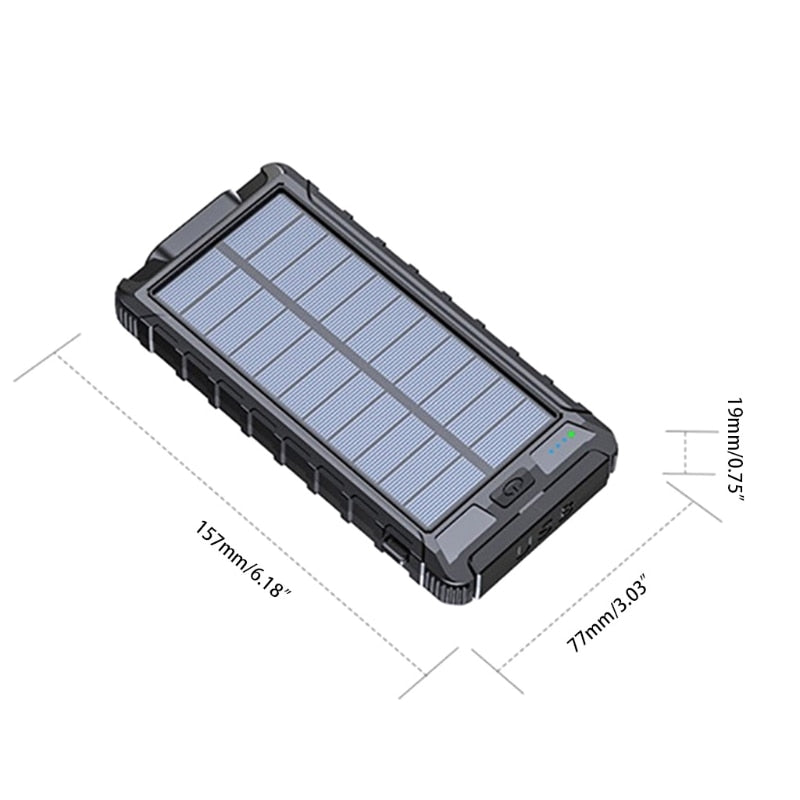 Banco de energía Solar 80000mAh cargador portátil de alta capacidad impermeable carga rápida batería externa linterna para Xiaomi iPhone