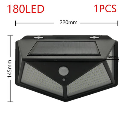 Outdoor 100 LED Solar Light Motion Sensor Waterproof Sunlight Garden Decoration Street Lights Solar Powered Lantern Wall Lamp