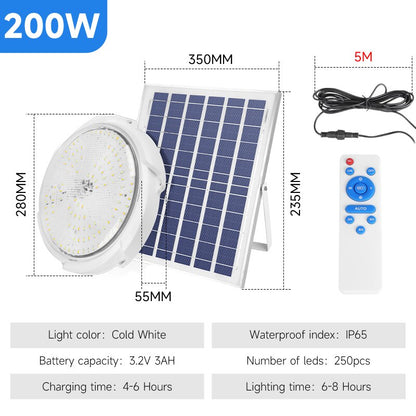 Solar lights Indoor Home Top Ceiling House IP65 Waterproof Outdoor Veranda Solar Power Lamp LED Top Solar Energy Interior Light