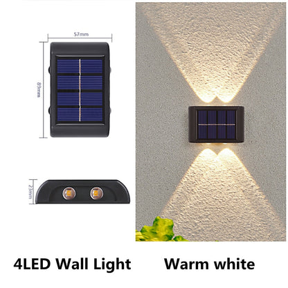 Solar Wall Lamp LED Outdoor Waterproof Balcony Wall Light Courtyard Street Landscape Garden Driveway Decorative Light Atmosphere