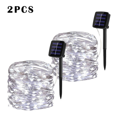 7m/12m/22m/32m LED Solar Light Outdoor Garden Fairy String Light Led Twinkle Waterproof Lamp for Christmas Patio Tree Party