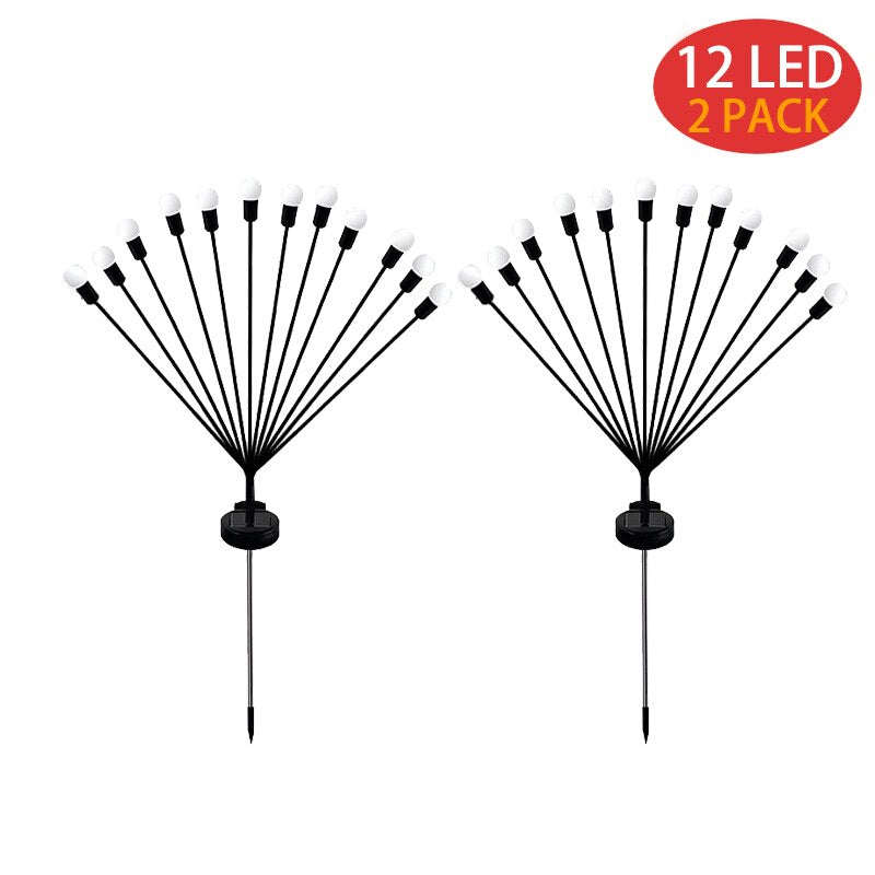 12LED Solar Firefly Lights Solar Garden Firework Light Outdoor Waterproof Swaying Light for Yard Patio Pathway Decoration