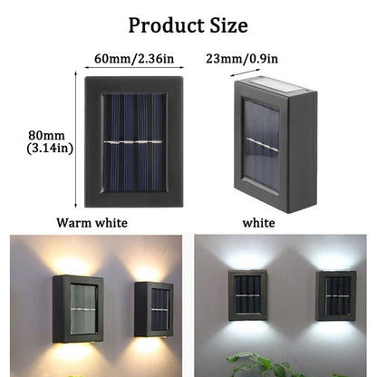 Solar Wall Lamps LED Outdoor Fence Deck Path Garden Patio Pathway Stairs Lights