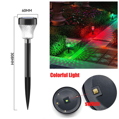 Luzes solares de gramado para jardim Lâmpada externa RGB Luz de caminho de entrada multicolorida Luz solar decorativa de Natal Luz de brilho