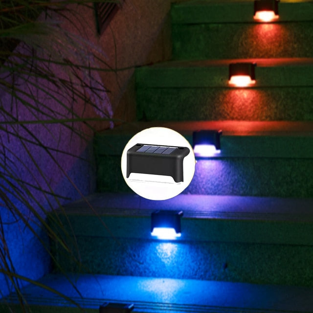 Lampada solare a LED per scale IP65 Impermeabile per esterni Luce da giardino Percorso Cortile Patio Gradini Recinzione Lampade Decorazioni da giardino Luce solare all'aperto