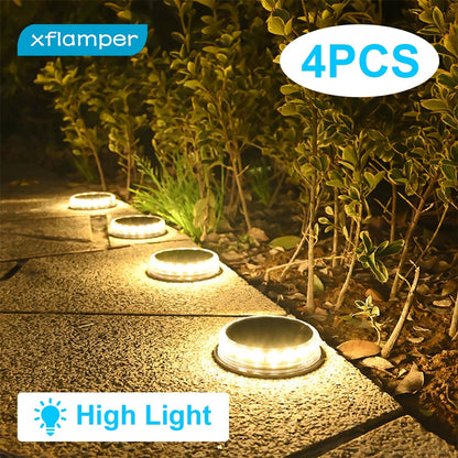 4Pack Solar Ground Light Outdoor Garden 17Led IP65 Waterproof for Lawn Pathway Patio Landscape Decoration