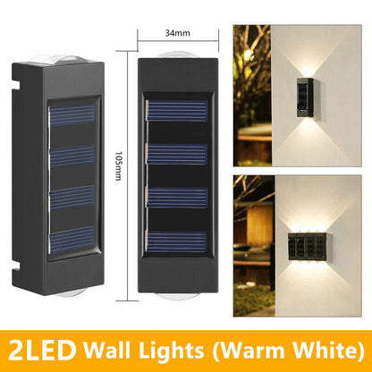 LED Solar Wall Light Outdoor Waterproof Solar Lamp Fence Deck Garden Patio Pathway Stair Street Landscape Balcony Decoration