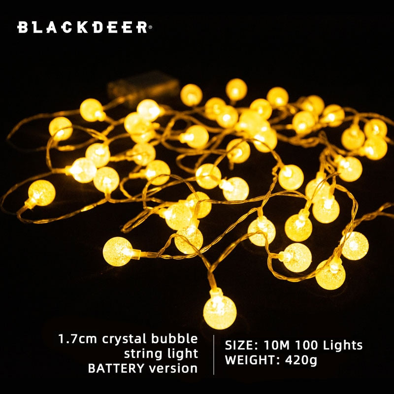 BLACKDEER Solar String Light, crystal bubble size: 1OM 100 Lights string light WEIGHT: