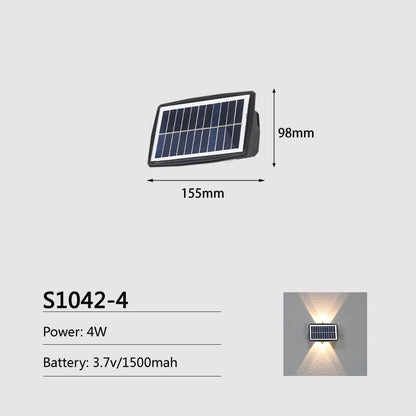 Joollysun Solar Wall Lamp Outdoor Lighting Modern Porch Lights For Home Garden Fence Patio Waterproof IP65 Cordless LED Lamp