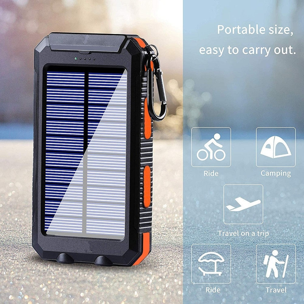Banco de energía solar 80000mAh Carga portátil Poverbank Cargador de batería externo Luz fuerte Luz LDE para todos los teléfonos inteligentes