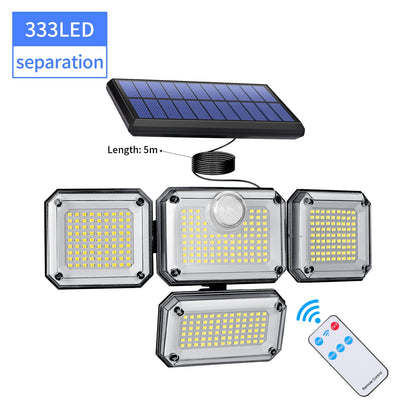 Solarleuchten für den Außenbereich mit Fernbedienung, Bewegungsmelder, Licht 112/333, LED-Wandleuchte, wasserdichter Scheinwerfer, Außenbeleuchtung für Garage