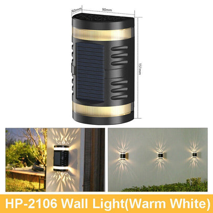 LED Solar Wall Light Outdoor Waterproof Solar Lamp Fence Deck Garden Patio Pathway Stair Street Landscape Balcony Decoration