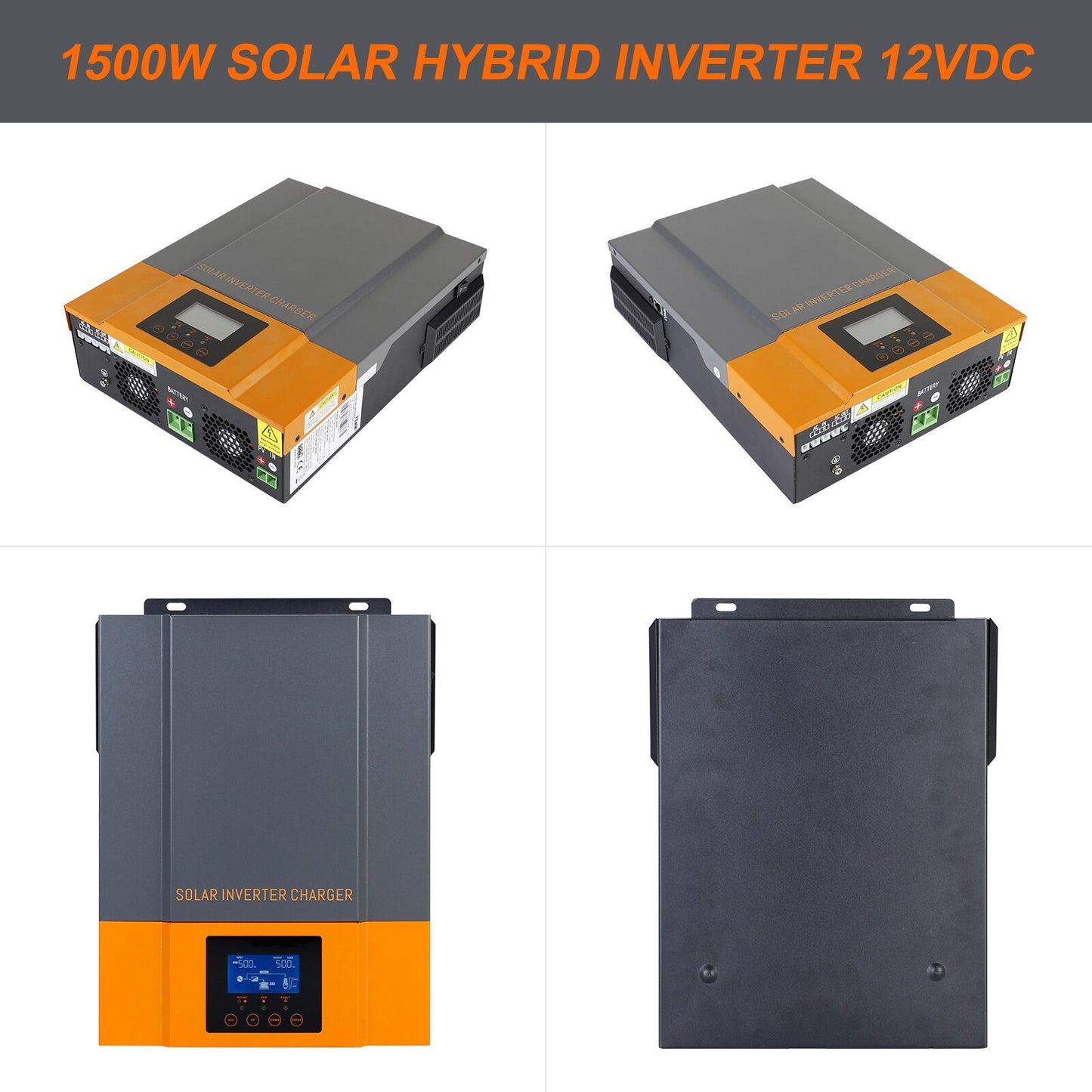 PowMr Hybrid Solar Inverter 3.2KW 2.4KW 1.5KW 12V 24V Photovoltaic Hybrid Inverter 230VAC Max PV 450V Build in 80A MPPT Charger
