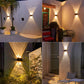 Luz LED Solar para exteriores, lámpara de pared impermeable hacia arriba y abajo, luces luminosas, decoración de jardín, escaleras, valla, pasillo, luz solar, lámpara Solar