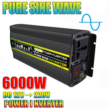 Pure Sine Wave Inverter DC 12V To AC220V 8000/6000/4000/3000W Portable Power Bank Converter Solar Inverter