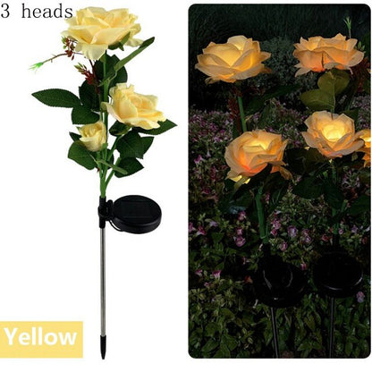 LED Solar Azalea Flowers Garden Lamp Home Decorative Light Landscape Orchid Rose LampYard Lawn Path Holiday Wedding Lights