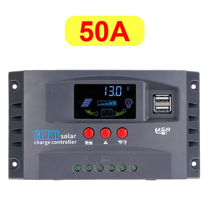 MPPT Solar Charge Controller 50VDC Regulator Colorful Screen For Lifepo4 GEL Lithium Lead Acid Battery 10A/20A/30/40/50/60/100A