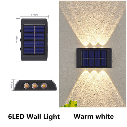 Solar Wall Lamp LED Outdoor Waterproof Balcony Wall Light Courtyard Street Landscape Garden Driveway Decorative Light Atmosphere