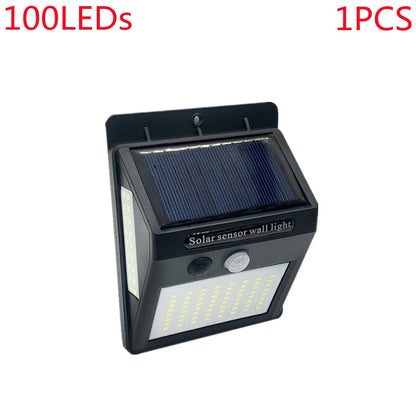 Outdoor 100 LED Solar Light Motion Sensor Waterproof Sunlight Garden Decoration Street Lights Solar Powered Lantern Wall Lamp