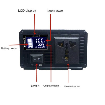 Inverter a onda sinusoidale pura 12V 220V DC 12/24V a CA 220V 2000W 3000W 3600W Convertitore di tensione di alimentazione universale Inverter solare per auto