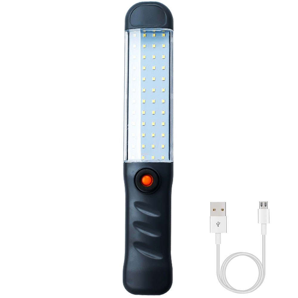 Lampes de poche LED Lampe de travail rechargeable avec base magnétique et crochet de suspension Projecteur 3 modes pour grille de réparation de voiture Utilisation en extérieur