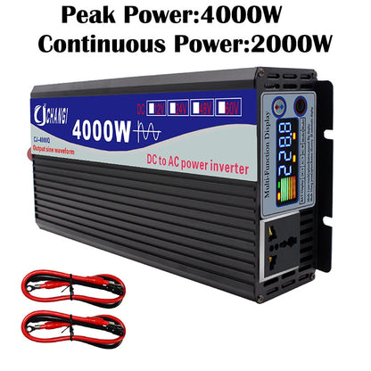 Pure Sine Wave Inverter 12v 220v 3000W 4000W Power 12V 24V To AC 110V 220V 50/60HZ Converter Solar Car Inverters Multi-Function