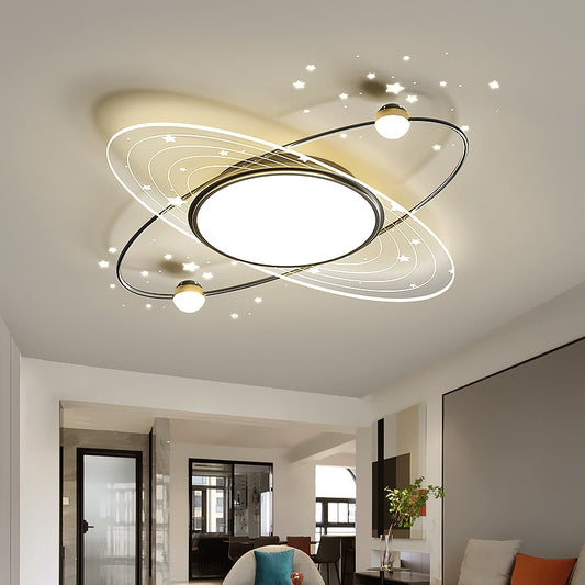 Anel de estrela LED Ferro Moderno Lustre Lustre Para Quarto Sala de Estar Lâmpadas de Cozinha Iluminação Interior Casa Lustre Lustre de Teto