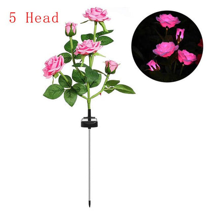 LED Solar Azalea Flowers Garden Lamp Home Decorative Light Landscape Orchid Rose LampYard Lawn Path Holiday Wedding Lights