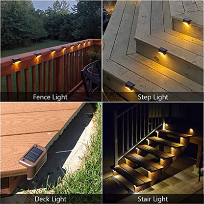 Lâmpada de passo solar led branca quente caminho escada luzes de jardim ao ar livre à prova dwaterproof água varanda luz decoração para pátio escada cerca luz