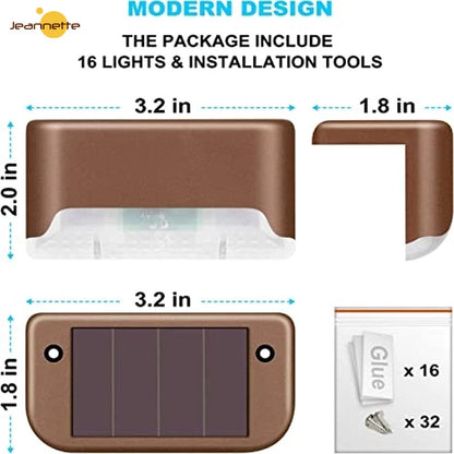 Lâmpada solar caminho deck jardim ao ar livre luzes led decoração de iluminação de varanda à prova dwaterproof água para pátio cerca de escada luz solar ao ar livre