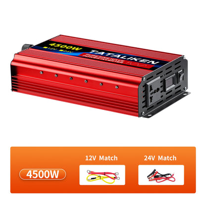 Pure Sine Wave Inverter2500W 3500W 4500W 5000W Power DC12V 24V To AC 220V Voltage 50/60HZ Converter Solar Inverters With LED Dis