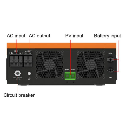 PowMr 6.2KW On-grid&Grid Tied Inverter da 48V a 230VAC MPPT 120A Output e Max Pannello Solare 500VDC Input per Lifepo4 Solar Battery