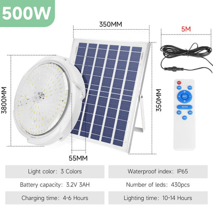 Solar lights Indoor Home Top Ceiling House IP65 Waterproof Outdoor Veranda Solar Power Lamp LED Top Solar Energy Interior Light