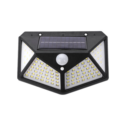 Lampada da giardino a LED per esterni a energia solare Lampade da parete a induzione per il corpo umano Quattro lati 100LED Ricarica per decorazioni per la casa Luci stradali