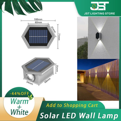 Solar-LED-Wandleuchte mit starker Helligkeit für den Außenbereich, wasserdicht, Gartenbeleuchtung, Wandfluter, Villa, Außenwandleuchte, Terrasse, Solarlampen