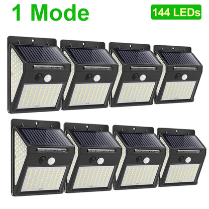 244 Led Outdoor Solar Light With Sensor Motion Powerful Energy Spotlight Waterproof Sunlight Lamp For Exterior Wall Garden Decor