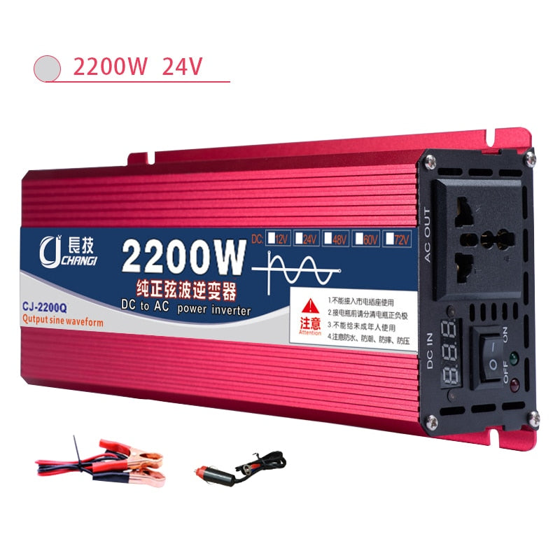 Reiner Sinus-Wechselrichter 12 V/24 V zu AC 220 V 1600 W 2200 W 3000 W Spannungswandler Stromrichter Solar-Wechselrichter