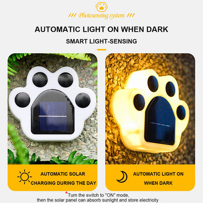 Solar LED Light Bear Paw Lamp Outdoor Waterproof Garden Decoration Landscape Atmosphere Buried Lights