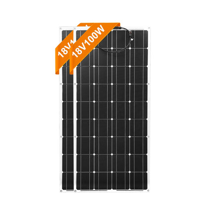 DOKIO 18V 100W Flexible Solar Panels Waterproof Portable Solar Panels Charger 12V Solar Cell Sets For Home/Car/Camping/Boat