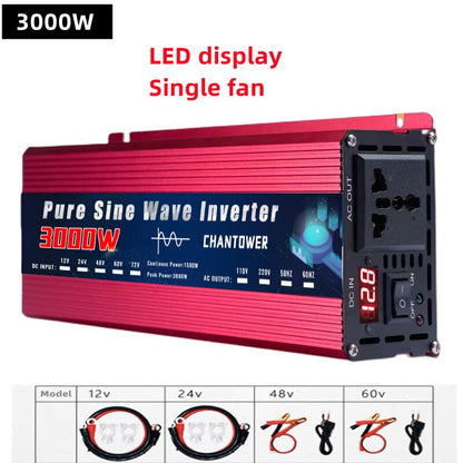 Pure Sine Wave Inverter - 12V 220V 24/48V To AC 110V/220V 2200W 3000W 4000W Portable Power Voltage Converter Car Solar Inverter