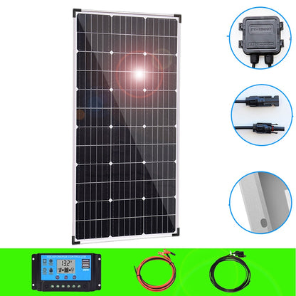 solar panel aluminum frame kit complete 12v 300w 150w photovoltaic panel system for home car camper RV boat outdoor waterproof