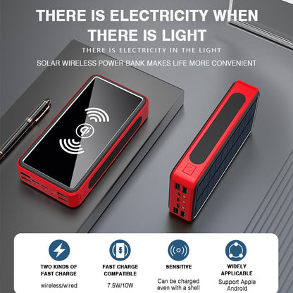 Solar Power Bank 80000mAh Wireless External Battery Portable PowerBank 4USB Convenient Travel For iPhone Samsung Huawei Xiaomi