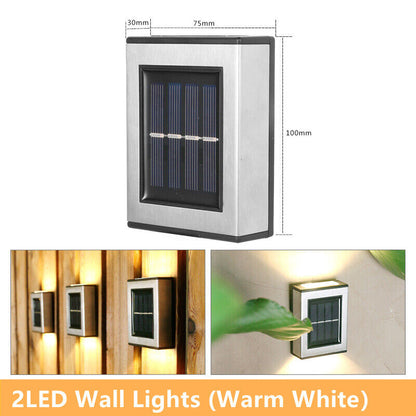 LED Solar Wall Light Outdoor Waterproof Solar Lamp Fence Deck Garden Patio Pathway Stair Street Landscape Balcony Decoration