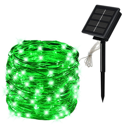 5M/10M20M30M Outdoor Solar LED Copper Wire Fairy Light for Garden Festive Wreath Christmas Decoration.