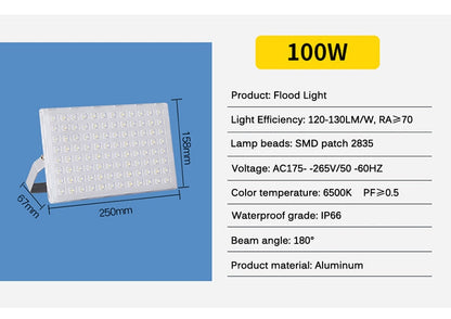 Square LED flood light 100W200W300W outdoor waterproof lighting project flood light advertising projection light tree light