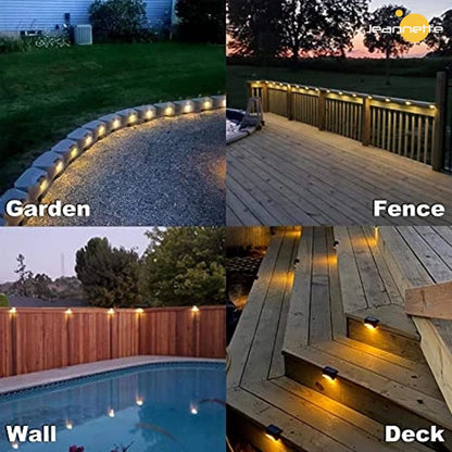 Lâmpada solar caminho deck jardim ao ar livre luzes led decoração de iluminação de varanda à prova dwaterproof água para pátio cerca de escada luz solar ao ar livre