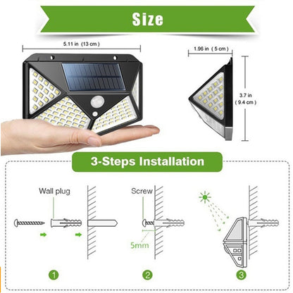 100/120COB Solar Split Wall Lamp 3 Mode Waterproof Motion Sensor Garden Street Lights Solar Lamp For Garden Security Wall Light