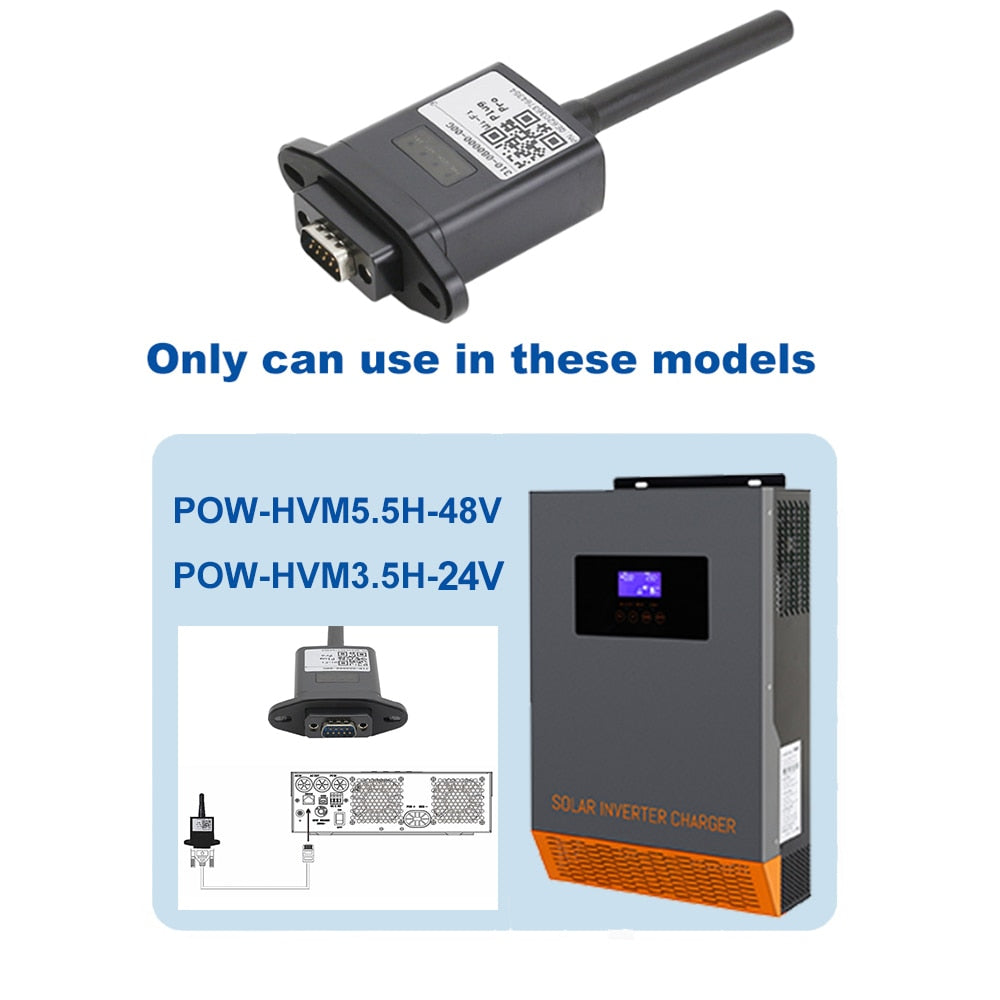 PowMr WLAN-Modul, kabelloses Gerät mit RS232-Fernüberwachungslösung für netzunabhängigen Wechselrichter, Hybrid-Solar-Wechselrichter, WLAN-Anschluss